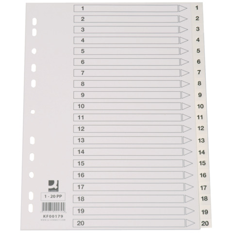 Divisore numerico Q-Connect bianco 22,5x KF00179