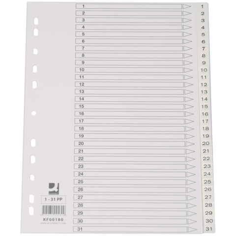 Divisore numerico Q-Connect bianco 22,5x KF00180