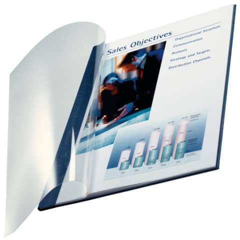 Copertina flessibile max 71-105 fogli Le 10,5 mm A4 blu conf. da 10 - 74140035