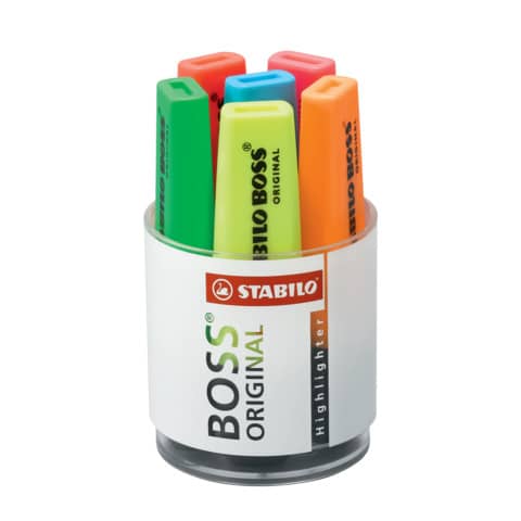 Evidenziatori Stabilo Boss Original 2-5  Cilindro in plastica con 6 pezzi - 7006
