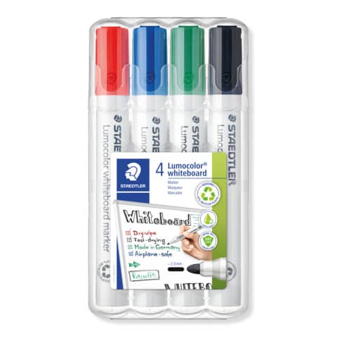 Marcatore per lavagne bianche Staedtler  assortiti astuccio da 4 pezzi - 351 WP4