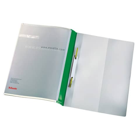 Cartelline ad aghi con clip Esselte Quot verde conf. da 25 - 28360