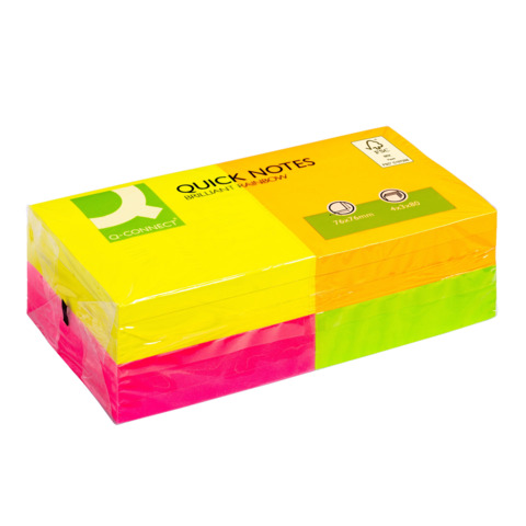 Foglietti riposizionabili Q-Connect 70 g 12 blocchetti da 80 ff - KF10508