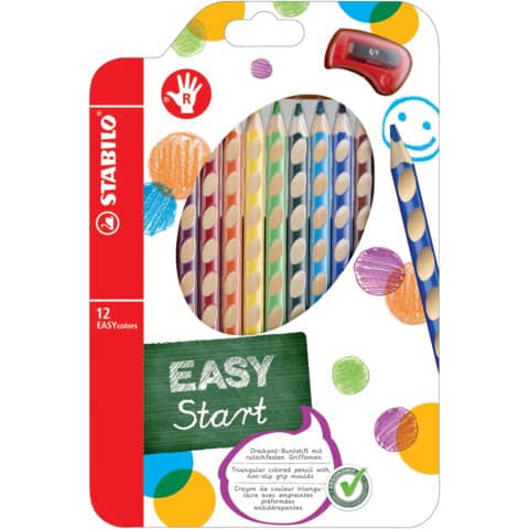Matite colorate Stabilo EASYcolors per d astuccio da 12 - 332/12
