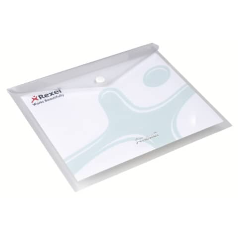 Busta trasparente con bottone Rexel Ice  conf. da 5 pezzi - 2101658