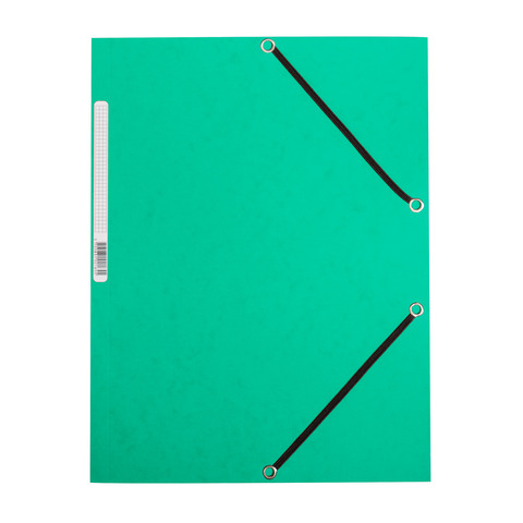 Cartellina a 3 lembi con elastico Q-Conn 375 g/m? verde - KF02168