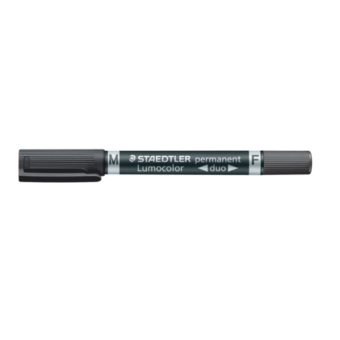 Marcatore doppia punta Staedtler Lumocol nero - 348-9
