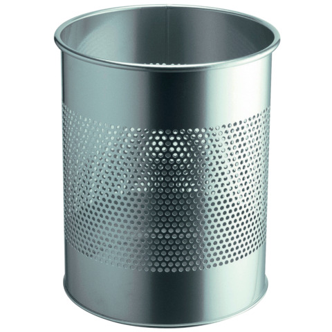 Cestino gettacarte DURABLE cilindrico co argento metallizzato - 331023