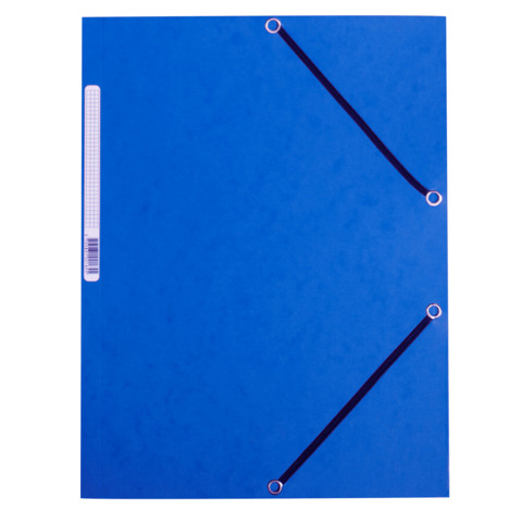Cartellina a 3 lembi con elastico Q-Conn 375 g/m? blu - KF02167